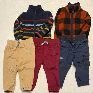 Boys 18 Months Winter Clothing Bundle , Joggers, Cat & Jack Fleece Jackets
